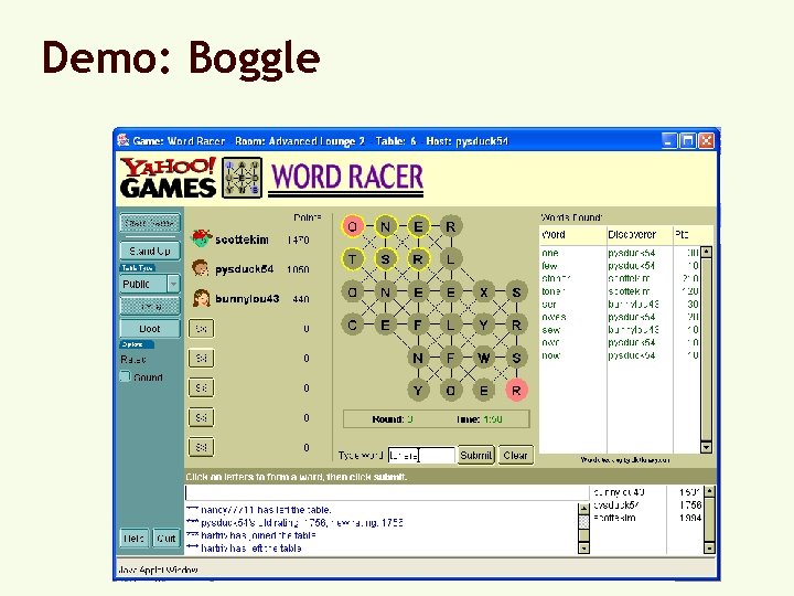 Demo: Boggle 