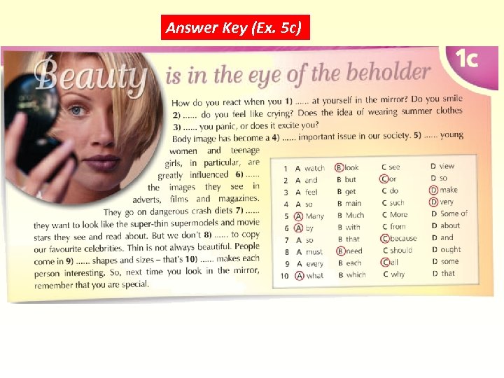 Answer Key (Ex. 5 c) 