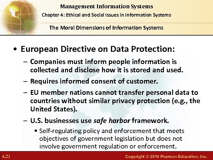 Management Information Systems Chapter 4: Ethical and Social Issues in Information Systems The Moral