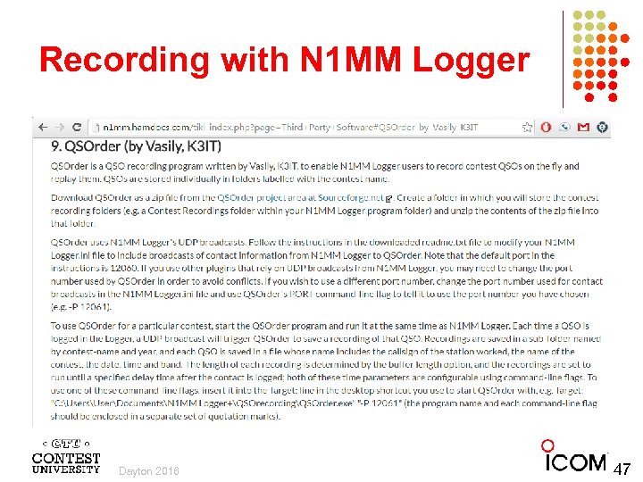 Recording with N 1 MM Logger Dayton 2016 47 