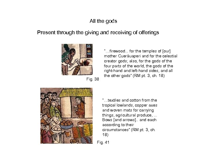 All the gods Present through the giving and receiving of offerings Fig. 38 “…firewood.
