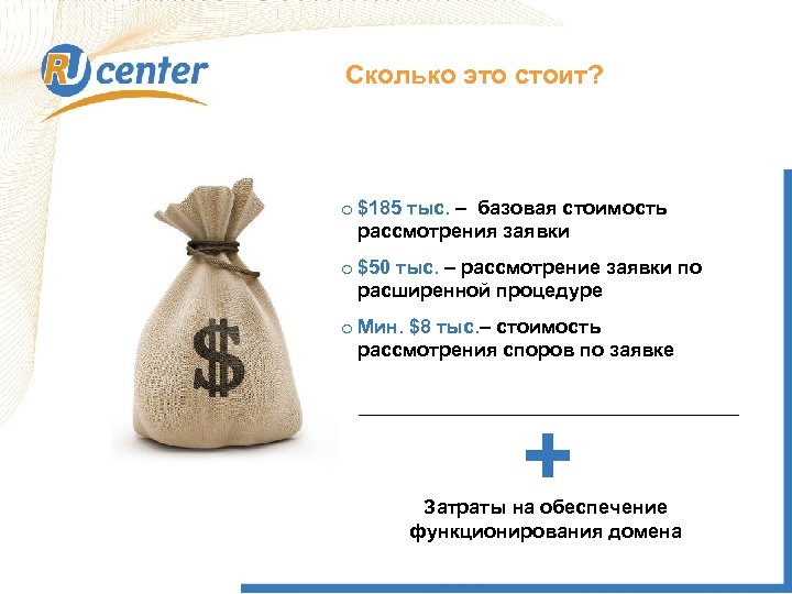 Сколько это стоит? o $185 тыс. – базовая стоимость рассмотрения заявки o $50 тыс.