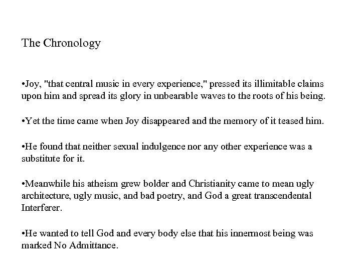 The Chronology • Joy, 