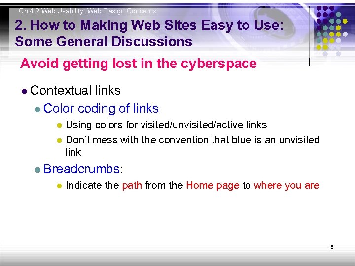 Ch 4. 2 Web Usability: Web Design Concerns 2. How to Making Web Sites