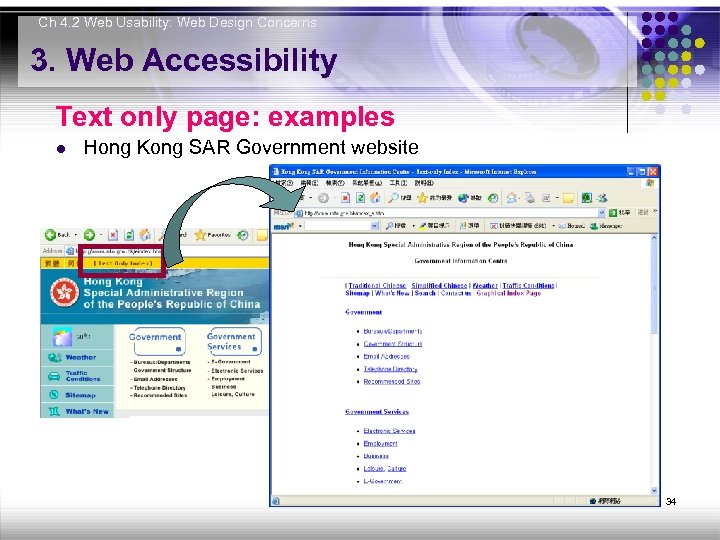 Ch 4. 2 Web Usability: Web Design Concerns 3. Web Accessibility Text only page: