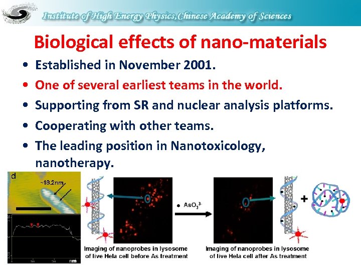 Biological effects of nano-materials • • • Established in November 2001. One of several