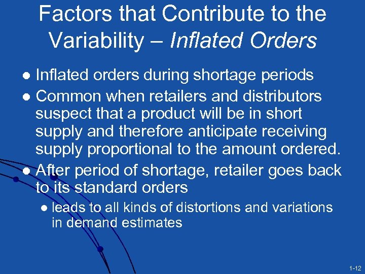 Factors that Contribute to the Variability – Inflated Orders Inflated orders during shortage periods