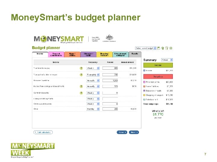 Money. Smart’s budget planner 7 