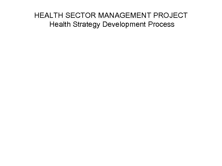 HEALTH SECTOR MANAGEMENT PROJECT Health Strategy Development Process 