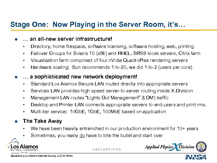 Stage One: Now Playing in the Server Room, it’s… n … an all-new server