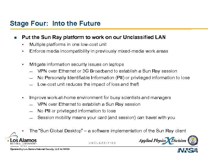 Stage Four: Into the Future n Put the Sun Ray platform to work on