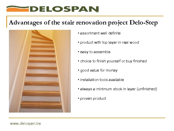 Advantages of the stair renovation project Delo-Step • assortment well definite • product with