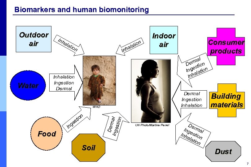 Biomarkers and human biomonitoring Outdoor air Water Inh ala tio n n atio hal