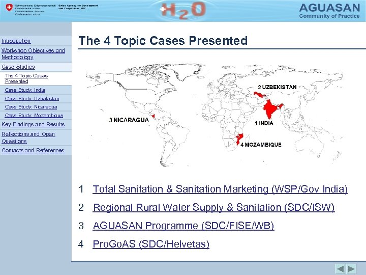 Introduction Workshop Objectives and Methodology The 4 Topic Cases Presented Case Studies The 4