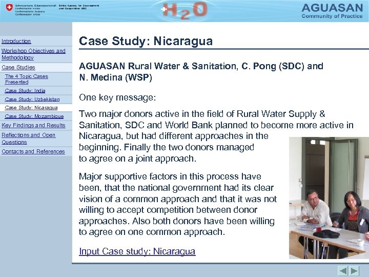Introduction Case Study: Nicaragua Workshop Objectives and Methodology Case Studies The 4 Topic Cases