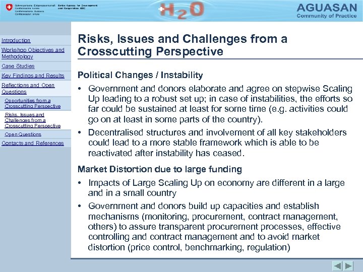 Introduction Workshop Objectives and Methodology Risks, Issues and Challenges from a Crosscutting Perspective Case