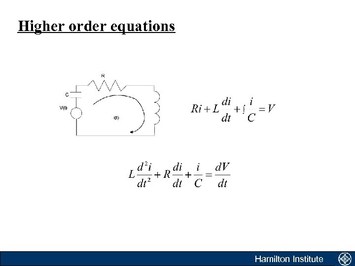 Higher order equations Hamilton Institute 