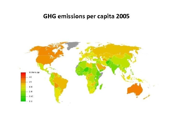 GHG emissions per capita 2005 
