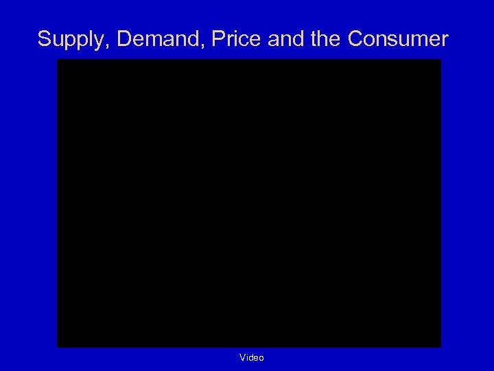 Supply, Demand, Price and the Consumer Video 