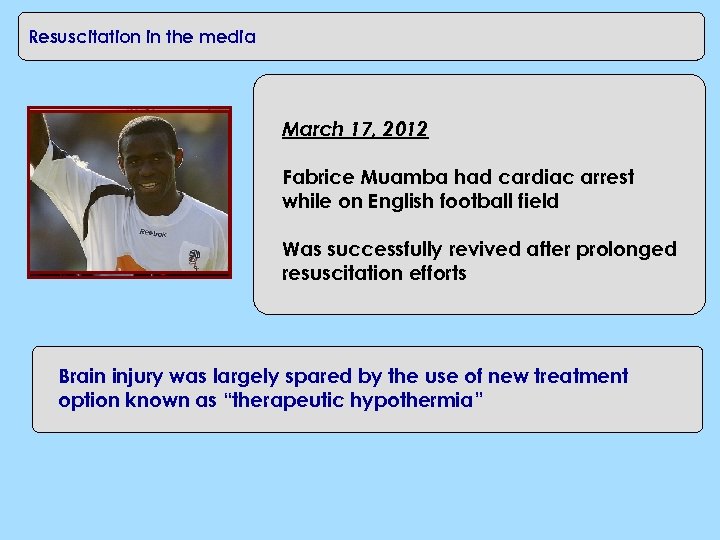 CPR in the workplace Resuscitation in the media March 17, 2012 Fabrice Muamba had
