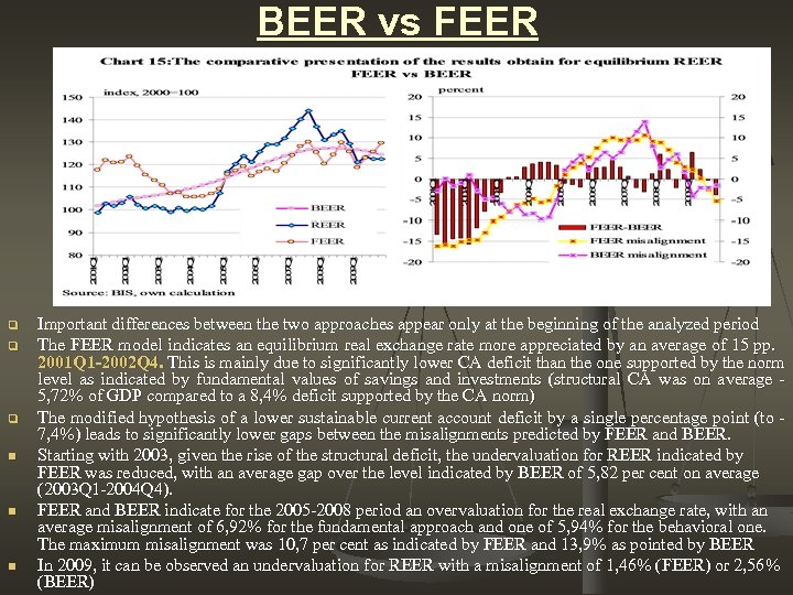 BEER vs FEER q q q n n n Important differences between the two