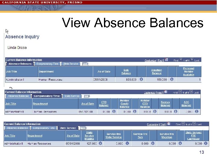 View Absence Balances 13 
