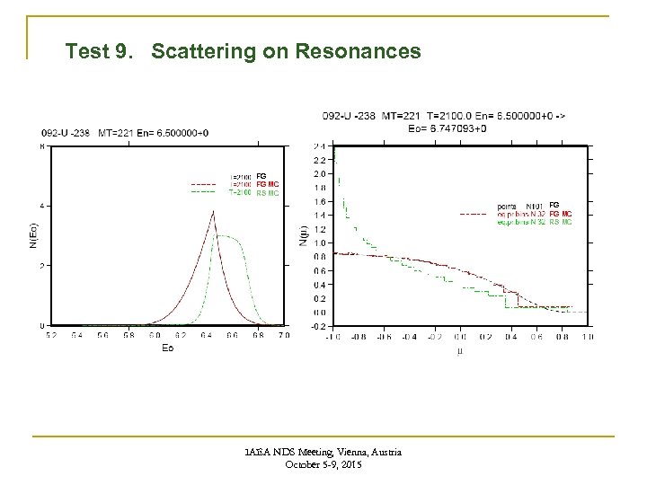 Test 9. Scattering on Resonances FG FG MC RS MC IAEA NDS Meeting, Vienna,