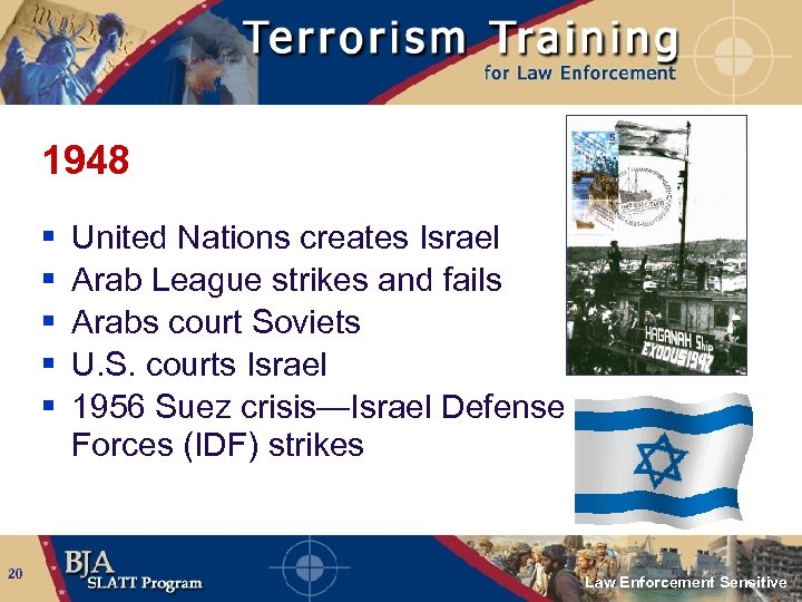 1948 § § § 20 United Nations creates Israel Arab League strikes and fails