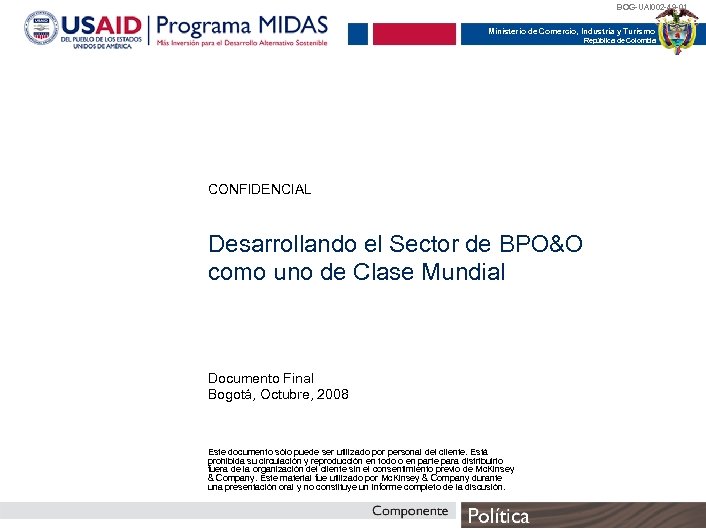 BOG-UAI 002 -49 -01 Ministerio de Comercio, Industria y Turismo República de Colombia CONFIDENCIAL