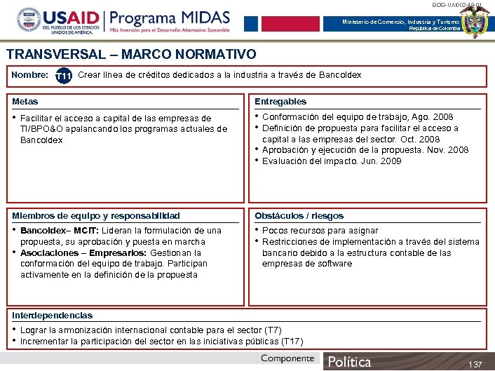 BOG-UAI 002 -49 -01 Ministerio de Comercio, Industria y Turismo República de Colombia TRANSVERSAL