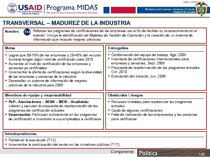 BOG-UAI 002 -49 -01 Ministerio de Comercio, Industria y Turismo República de Colombia TRANSVERSAL