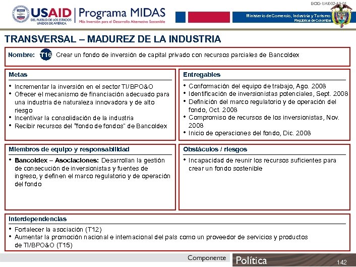 BOG-UAI 002 -49 -01 Ministerio de Comercio, Industria y Turismo República de Colombia TRANSVERSAL