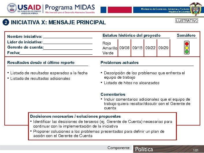 Ministerio de Comercio, Industria y Turismo República de Colombia 2 INICIATIVA X: MENSAJE PRINCIPAL