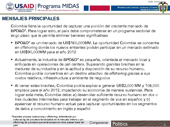 BOG-UAI 002 -49 -01 Ministerio de Comercio, Industria y Turismo República de Colombia MENSAJES