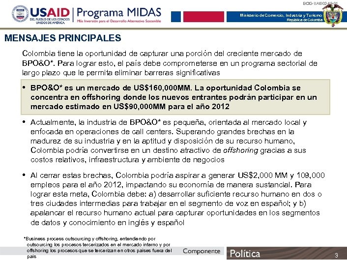 BOG-UAI 002 -49 -01 Ministerio de Comercio, Industria y Turismo República de Colombia MENSAJES