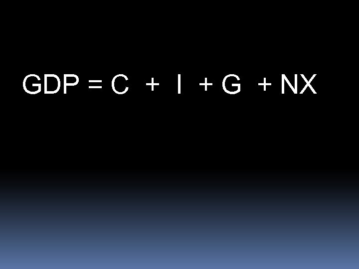 GDP = C + I + G + NX 