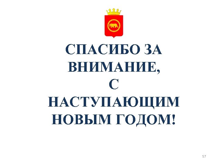 СПАСИБО ЗА ВНИМАНИЕ, С НАСТУПАЮЩИМ НОВЫМ ГОДОМ! 57 