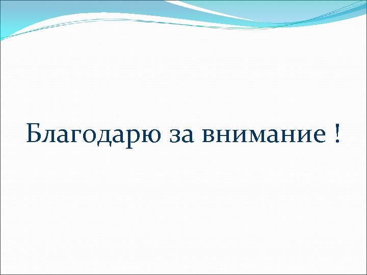 Благодарю за внимание ! 