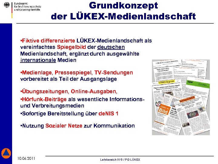 Grundkonzept der LÜKEX-Medienlandschaft • Fiktive differenzierte LÜKEX-Medienlandschaft als vereinfachtes Spiegelbild der deutschen Medienlandschaft, ergänzt