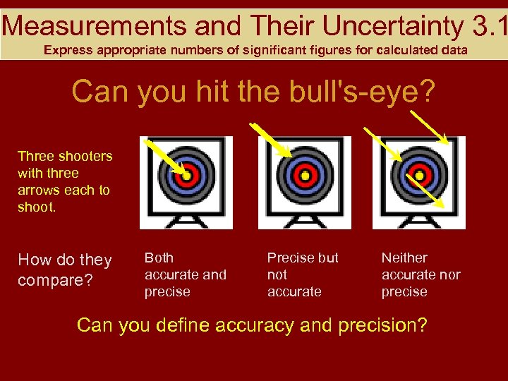 Measurements and Their Uncertainty 3. 1 Express appropriate numbers of significant figures for calculated