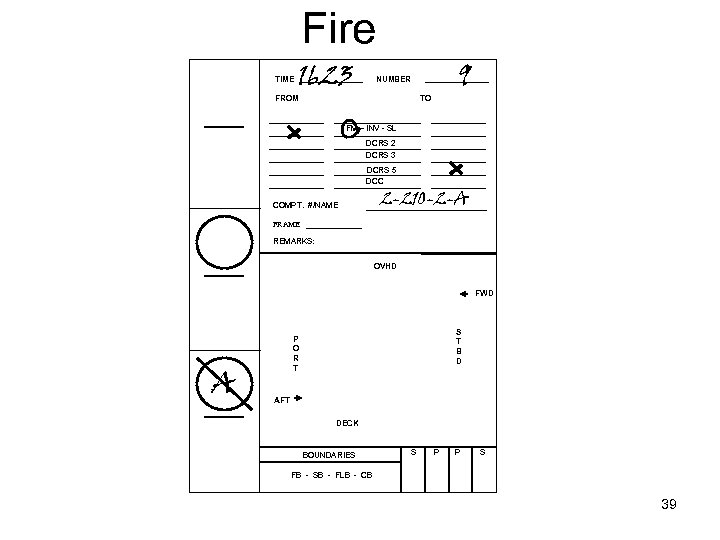 Fire TIME 1623 9 NUMBER FROM TO FM – INV - SL DCRS 2