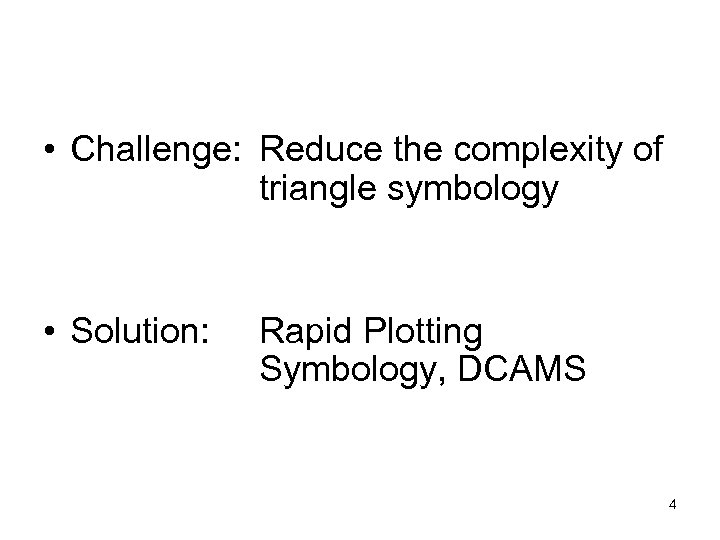  • Challenge: Reduce the complexity of triangle symbology • Solution: Rapid Plotting Symbology,