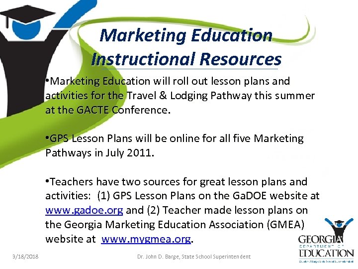 Marketing Education Instructional Resources • Marketing Education will roll out lesson plans and activities