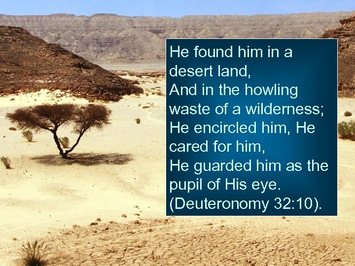 He found him in a desert land, And in the howling waste of a