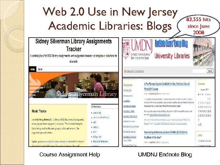 Web 2. 0 Use in New Jersey Academic Libraries: Blogs Course Assignment Help 83,