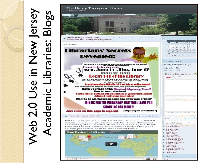 Web 2. 0 Use in New Jersey Academic Libraries: Blogs B og Bllog 