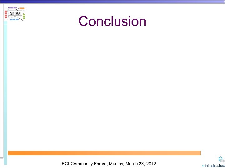 Conclusion EGI Community Forum, Munich, March 28, 2012 