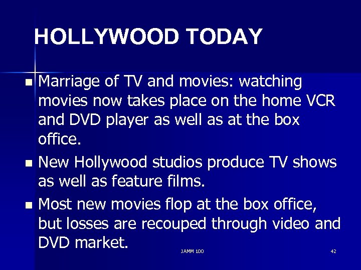 HOLLYWOOD TODAY Marriage of TV and movies: watching movies now takes place on the