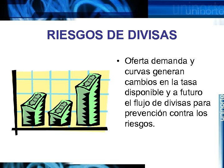 RIESGOS DE DIVISAS • Oferta demanda y curvas generan cambios en la tasa disponible