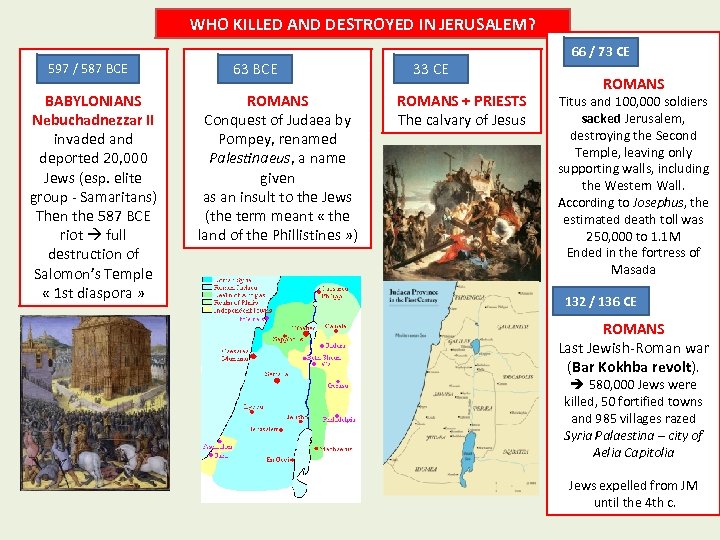 WHO KILLED AND DESTROYED IN JERUSALEM? 597 / 587 BCE BABYLONIANS Nebuchadnezzar II invaded